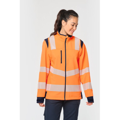 Recycled Safety Softshell jacket with detachable sleeves